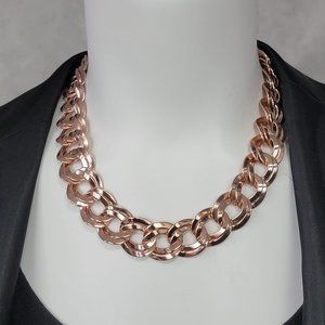 Ky & Co Chunky Rose Gold Tone Double Curb Chain Necklace